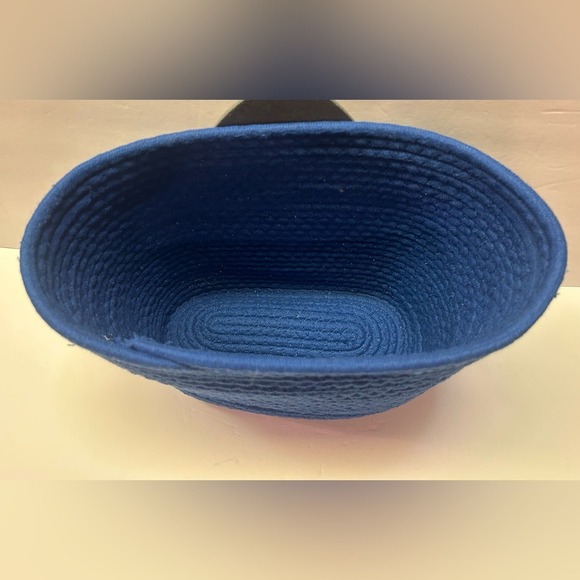 Shark Blue Storage Basket Witj Handles Made From‎ Cotton Rope Kids Room Decor - Picture 4 of 12